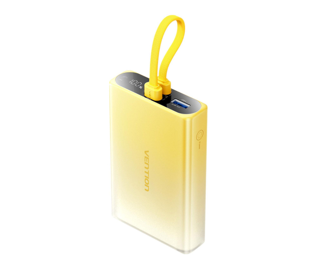 Vention Powerbank 10000 mAh USB-C Lightning USB-A 22,5W żółty - 1543391 - zdjęcie
